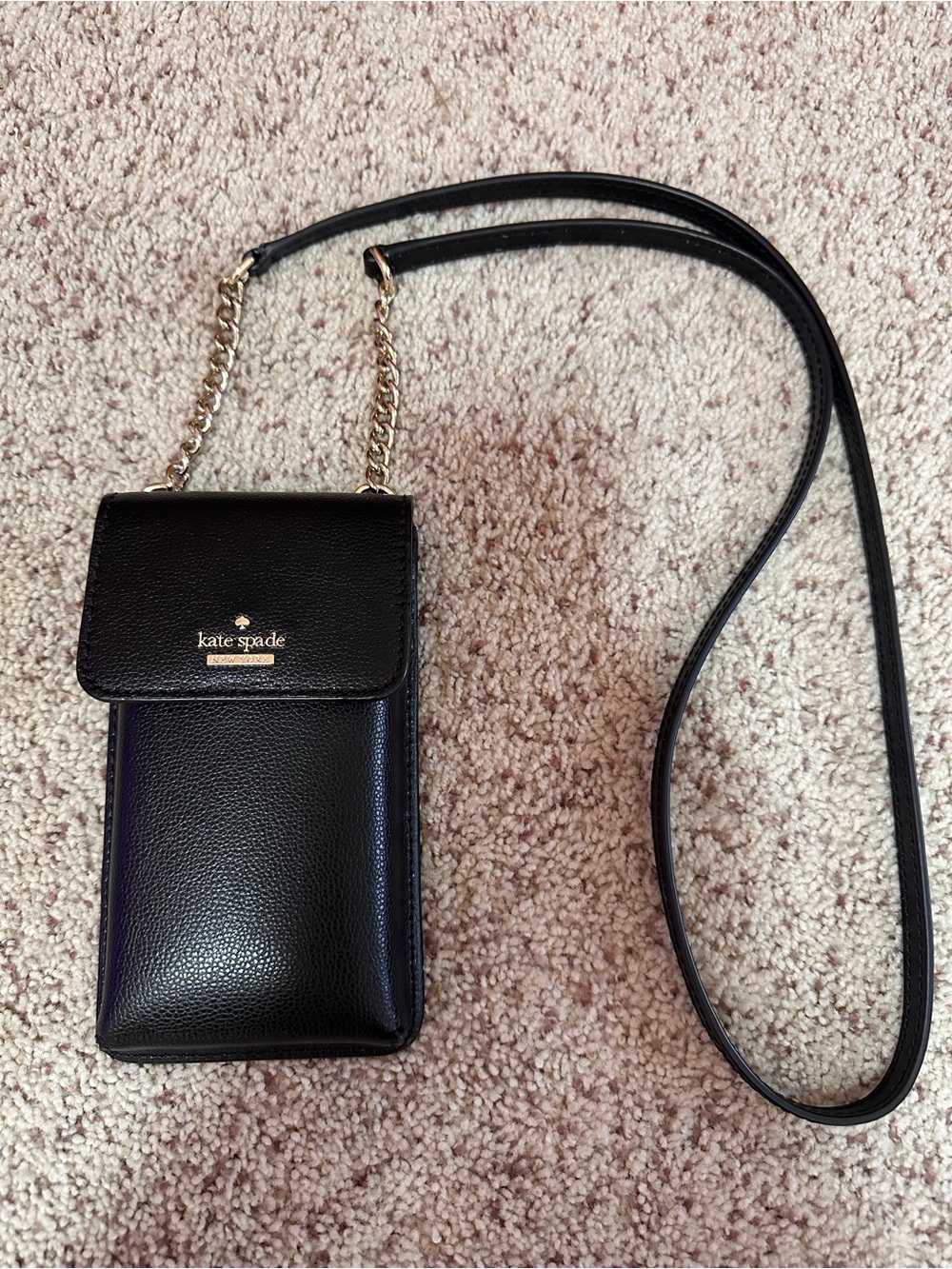 kate spade Black Leather Crossbody Phone Holder & Wallet